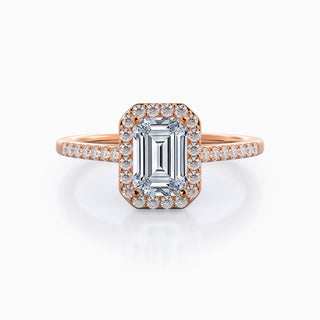 4.0 CT Emerald Cut Moissanite Diamond Halo Setting Engagement Ring