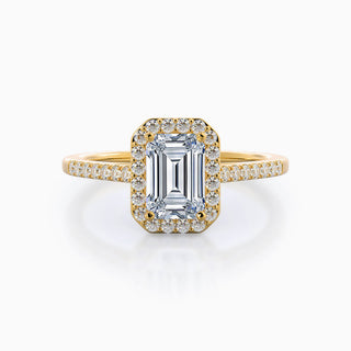 4.0 CT Emerald Cut Moissanite Diamond Halo Setting Engagement Ring