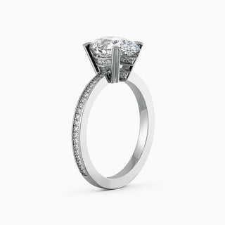 4.0 CT Pear Cut Moissanite Diamond Hidden Halo Engagement Ring For Women