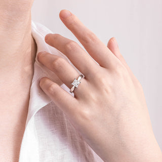 1.0 CT Princess Cut Moissanite Diamond Solitaire Setting Engagement Ring