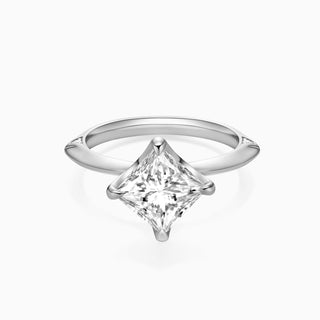 2.0 CT Princess Cut Moissanite Diamond Solitaire Setting Engagement Ring