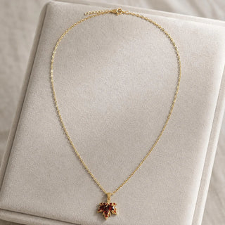 Vintage Maple Leaf Necklace in 925 silver, 10K/14K/18K gold - Autumn gift for her