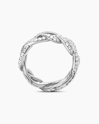 1.25 TCW Round Cut Twisted Pave Moissanite Diamond Wedding Band