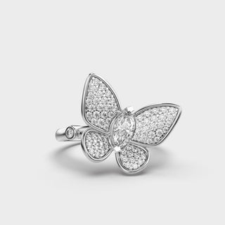 Butterfly Moissanite Diamond Ring for Women in Gold