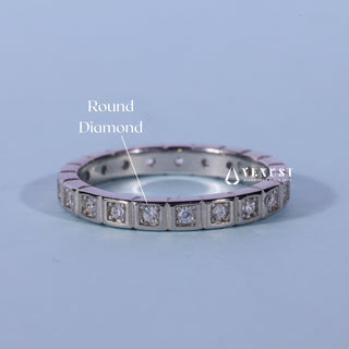 Bezel Set Round Moissanite Diamond Wedding Band