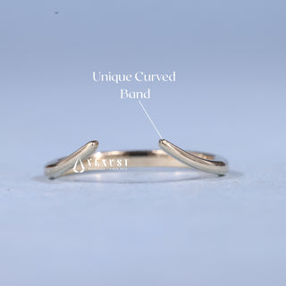 Classic Unique Curved Wedding Bands