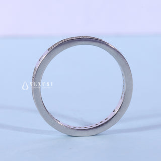 Round Moissanite Diamond Channel Pave Wedding Band