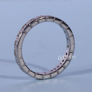 Bezel Set Round Moissanite Diamond Wedding Band