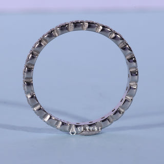 Round Cut Moissanite Diamond Full Eternity Wedding Bands For Women