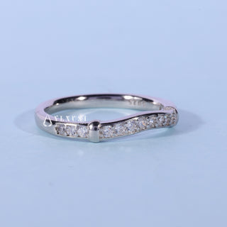Round Moissanite Diamond Curved Wedding Band