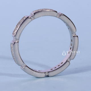 Round Moissanite Diamond Channel Pave Wedding Band