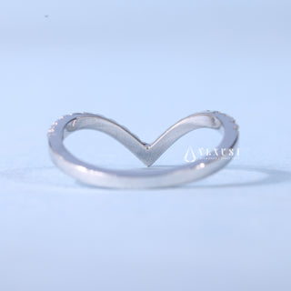 Round Moissanite Diamond Classic Curved Wedding Bands For Women