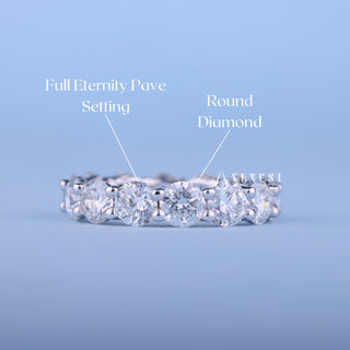 Round Moissanite Diamond Full Eternity Wedding Band