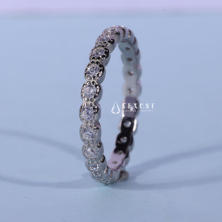 Round Cut Moissanite Diamond Full Eternity Wedding Bands For Women