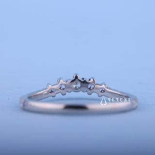 Round Moissanite Diamond Curved Wedding Band