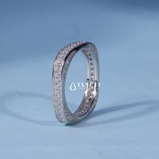 Round Moissanite Diamond Channel Pave Wedding Bands His And Hers
