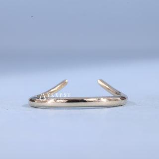 Classic Unique Curved Wedding Bands