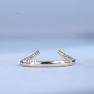 Round Cut Moissanite Diamond Curved Unique Wedding Bands For Women