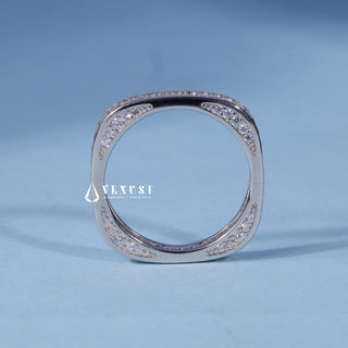 Round Moissanite Diamond Channel Pave Wedding Bands His And Hers