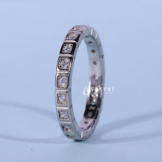 Bezel Set Round Moissanite Diamond Wedding Band