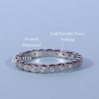 Round Cut Moissanite Diamond Full Eternity Wedding Bands For Women