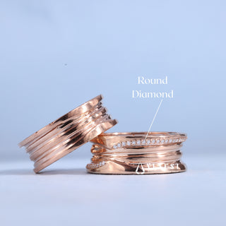 Round Cut Moissanite Diamond Wedding Bands His And Hers