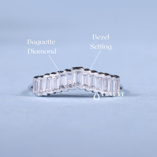 0.50CT Bezel Set Baguette Moissanite Diamond Wedding Band