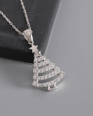 Winter Wonderland Christmas Tree Pendant Necklace - Christmas jewelry gift