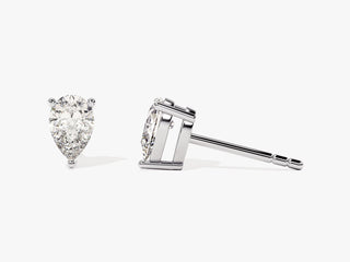 Pear Cut Solitaire Diamond Moissanite Stud Earrings