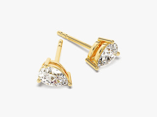 Pear Cut Solitaire Diamond Moissanite Stud Earrings