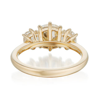 three stone bridal ring,1.50ct moissanite three stone ring