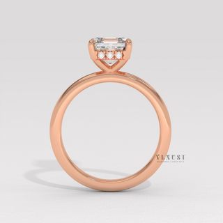 asscher bezel solitaire ring