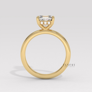 asscher cathedral solitaire ring