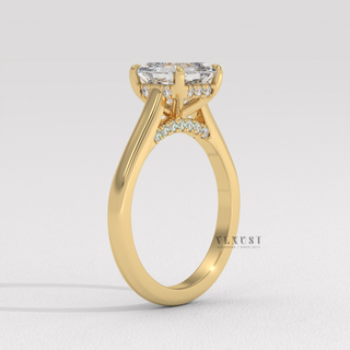 asscher cut cathedral engagement ring