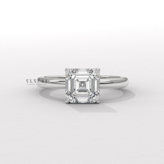asscher cut solitaire engagement ring for women