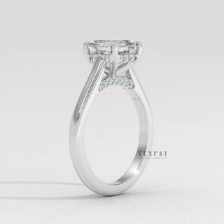 asscher moissanite hidden halo cathedral ring