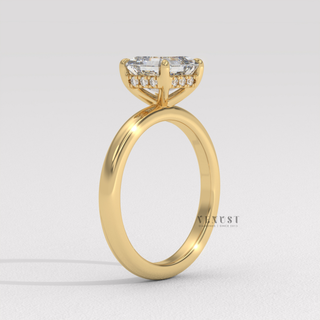 asscher solitaire gold ring