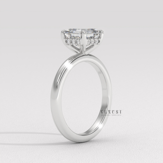 asscher solitaire platinum ring