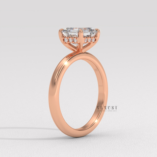 asscher solitaire rose gold ring