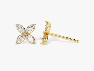 Marquise Cut Diamond Moissanite Clover Stud Earrings