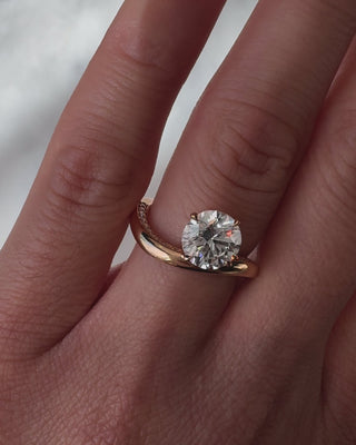 2.0ct Round Moissanite Diamond Channel Pave Unique Engagement Ring With Matching Band