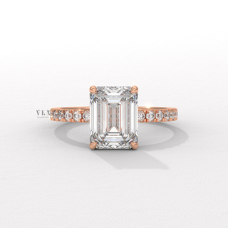 unique emerald pave engagement ring