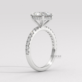 best oval pave engagement ring