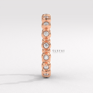 bezel set diamond wedding band