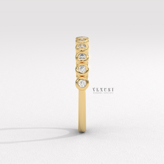 bezel set half eternity band