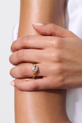 bezel set oval ring
