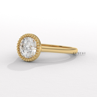 bezel set round unique ring
