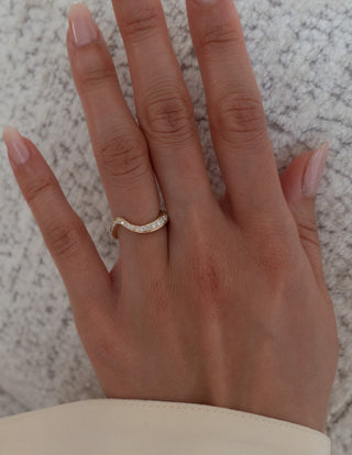 1.0CT-2.0CT Oval East West Moissanite Diamond Unique Engagement Fashion Rings With Matching Band