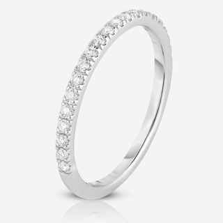 Round Cut Micro Pave Half Eternity Diamond Wedding Band