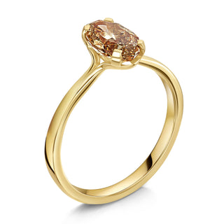 champagne moissanite solitaire ring